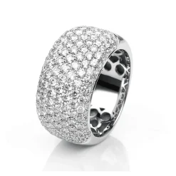 Pavé Ring aus 750 Gold Weißgold 149 Brillanten 2,26ct TW-VSI B:11,7mm