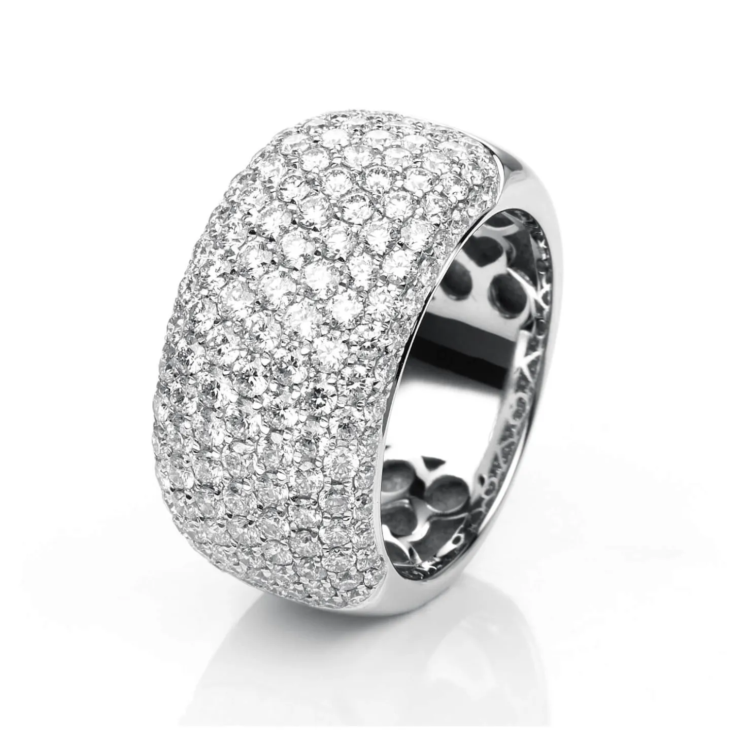 Pavé Ring aus 750 Gold Weißgold 149 Brillanten 2,26ct TW-VSI B:11,7mm