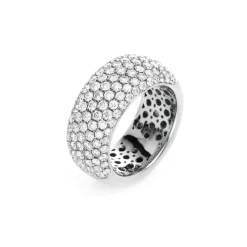 Pavé Ring aus 750 Gold Weißgold 128 Brillanten 2,21ct TW-VSI B:9,1mm