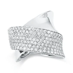 Pavé Ring aus 750 Gold Weißgold 165 Brillanten 2,11ct TW-VSI B:22,3mm
