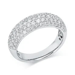 Pavé Ring aus 750 Gold Weißgold 89 Brillanten 1,13ct TW-VSI B:6,4mm