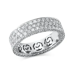 Pavé Ring aus 750 Gold Weißgold 190 Brillanten 3,06ct TW-VSI H:5,5mm