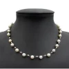 Perlenkette Kette Collier Halskette echte Perlen creme-weiß Halsschmuck Damen