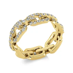 Ring Ankerkette aus 750 Gold Gelbgold 60 Brillanten 0,97ct TW-VSI B:7,3mm