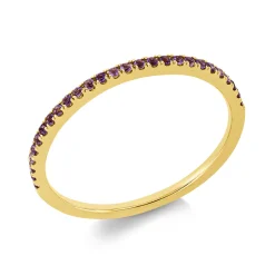Ring aus 750 Gold Gelbgold 27 Amethyste 0,11ct lila B:1,3mm