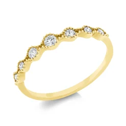 Ring aus 750 Gold Gelbgold 7 Brillanten 0,2ct I-SI B:2,6mm