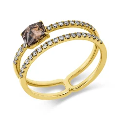 Ring aus 750 Gold Gelbgold 34 Brillanten 0,21ct I-VSI/SI B:6,2mm