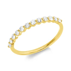 Ring aus 750 Gold Gelbgold 12 Brillanten 0,32ct TW-PI B:1,9mm