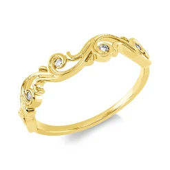 Ring aus 750 Gold Gelbgold 5 Brillanten 0,07ct TW-SI B:4mm