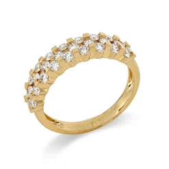 Ring aus 750 Gold Gelbgold 28 Brillanten 0,83ct TW-SI B:4,6mm