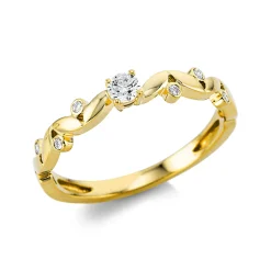 Ring aus 750 Gold Gelbgold 7 Brillanten 0,15ct TW-SI B:2,9mm