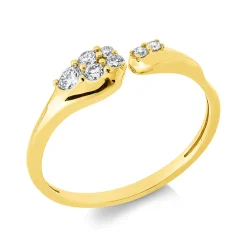 Ring aus 750 Gold Gelbgold 7 Brillanten 0,2ct TW-SI B:4,9mm