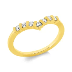 Ring aus 750 Gold Gelbgold 7 Brillanten 0,21ct TW-SI B:5mm