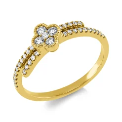 Ring aus 750 Gold Gelbgold 35 Brillanten 0,26ct TW-SI B:6mm