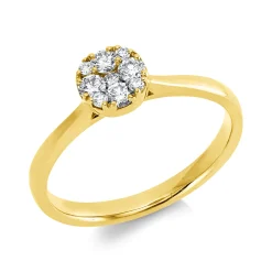 Ring aus 750 Gold Gelbgold 9 Brillanten 0,26ct TW-SI B:6,1mm