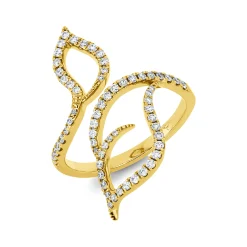 Ring aus 750 Gold Gelbgold 63 Brillanten 0,4ct TW-SI B:26,1mm