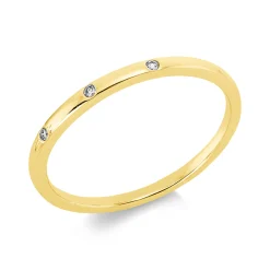 Ring aus 750 Gold Gelbgold 3 Brillanten 0,02ct TW-SI B:11,6mm