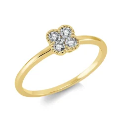 Ring aus 750 Gold Gelbgold 5 Brillanten 0,18ct TW-SI B:5,6mm