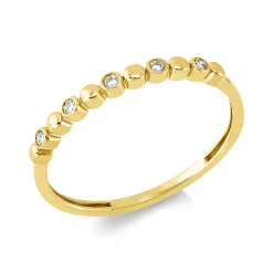 Ring aus 750 Gold Gelbgold 5 Brillanten 0,05ct TW-SI B:1,8mm Zarge