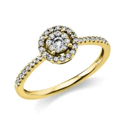 Ring aus 585 Gold Gelbgold 42 Brillanten 0,27ct TW-SI Ø7mm