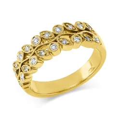 Ring aus 750 Gold Gelbgold 20 Brillanten 0,24ct TW-VSI/SI B:6,3mm