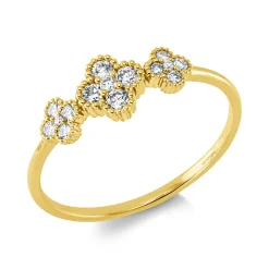 Ring aus 750 Gold Gelbgold 15 Brillanten 0,23ct W-SI B:5,8mm