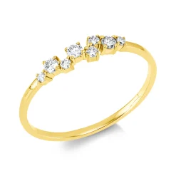 Ring aus 750 Gold Gelbgold 8 Brillanten 0,18ct W-SI B:3,1mm