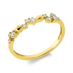 Ring aus 585 Gold Gelbgold 11 Brillanten 0,18ct W-SI/PI B:3mm