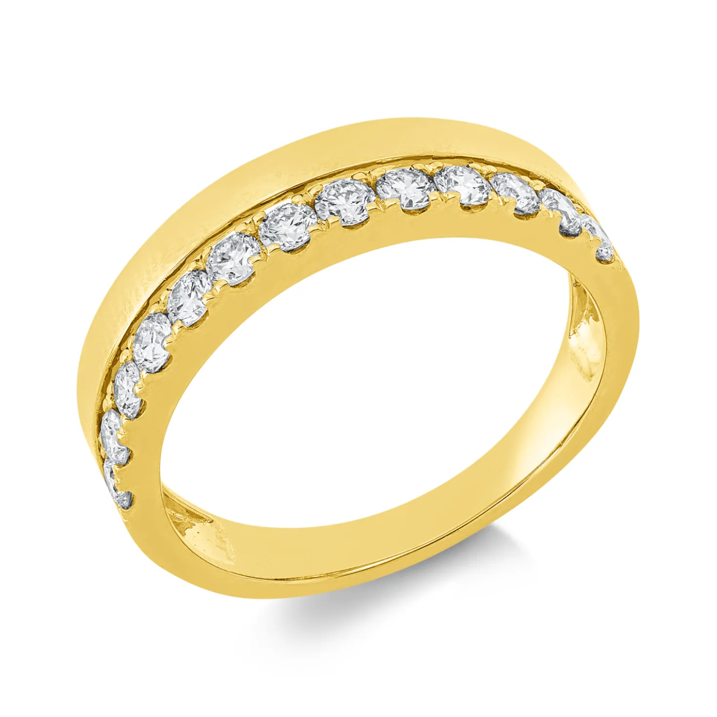 Ring aus 585 Gold Gelbgold 13 Brillanten 0,51ct W-SI/PI B:4,6mm