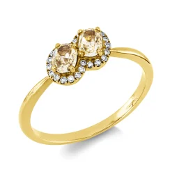 Ring aus 750 Gold Gelbgold 26 Diamanten 0,6ct B:6,8mm