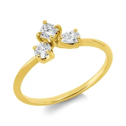 Ring aus 750 Gold Gelbgold 3 Diamanten 0,4ct B:6,8mm