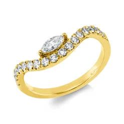 Ring aus 750 Gold Gelbgold 18 Diamanten 0,5ct B:6mm