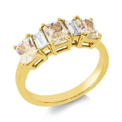 Ring aus 750 Gold Gelbgold 5 Diamanten 2,47ct B:6,3mm