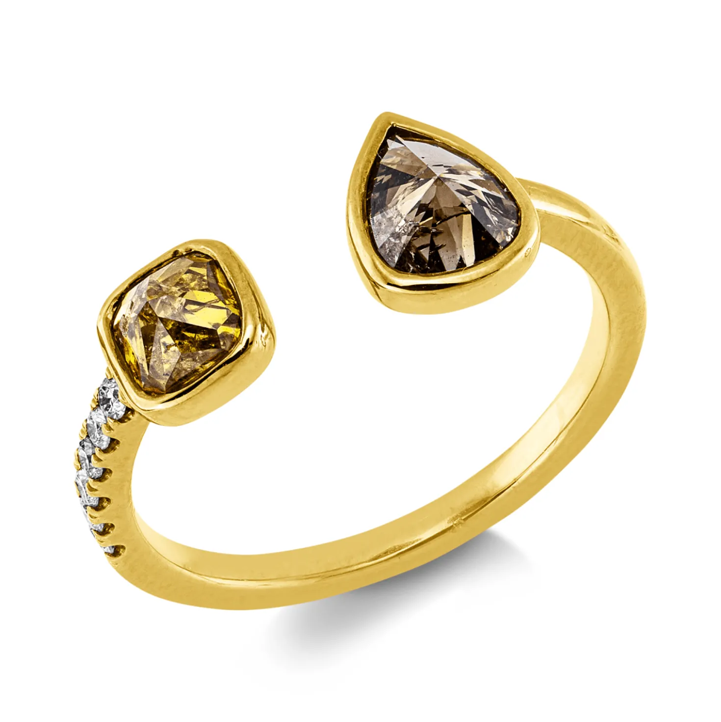 Ring aus 750 Gold Gelbgold 8 Diamanten 1,25ct B:7,6mm