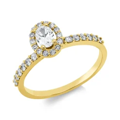 Ring aus 750 Gold Gelbgold 29 Diamanten 0,45ct F-SI B:6,8mm
