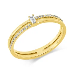 Ring aus 750 Gold Gelbgold 29 Diamanten 0,11ct TW-SI B:3,2mm