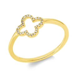 Ring aus 750 Gold Gelbgold 28 Diamanten 0,05ct TW-SI B:8,5mm