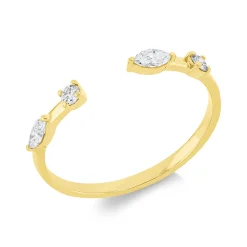 Ring aus 750 Gold Gelbgold 4 Diamanten 0,2ct TW-SI B:2,2mm