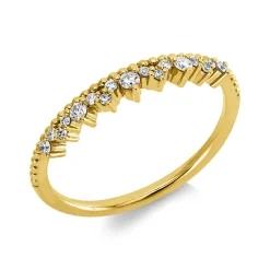 Ring aus 750 Gold Gelbgold 17 Diamanten 0,14ct TW-SI B:3,1mm