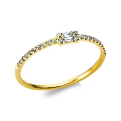 Ring aus 750 Gold Gelbgold 26 Diamanten 0,12ct TW-SI B:2,4mm