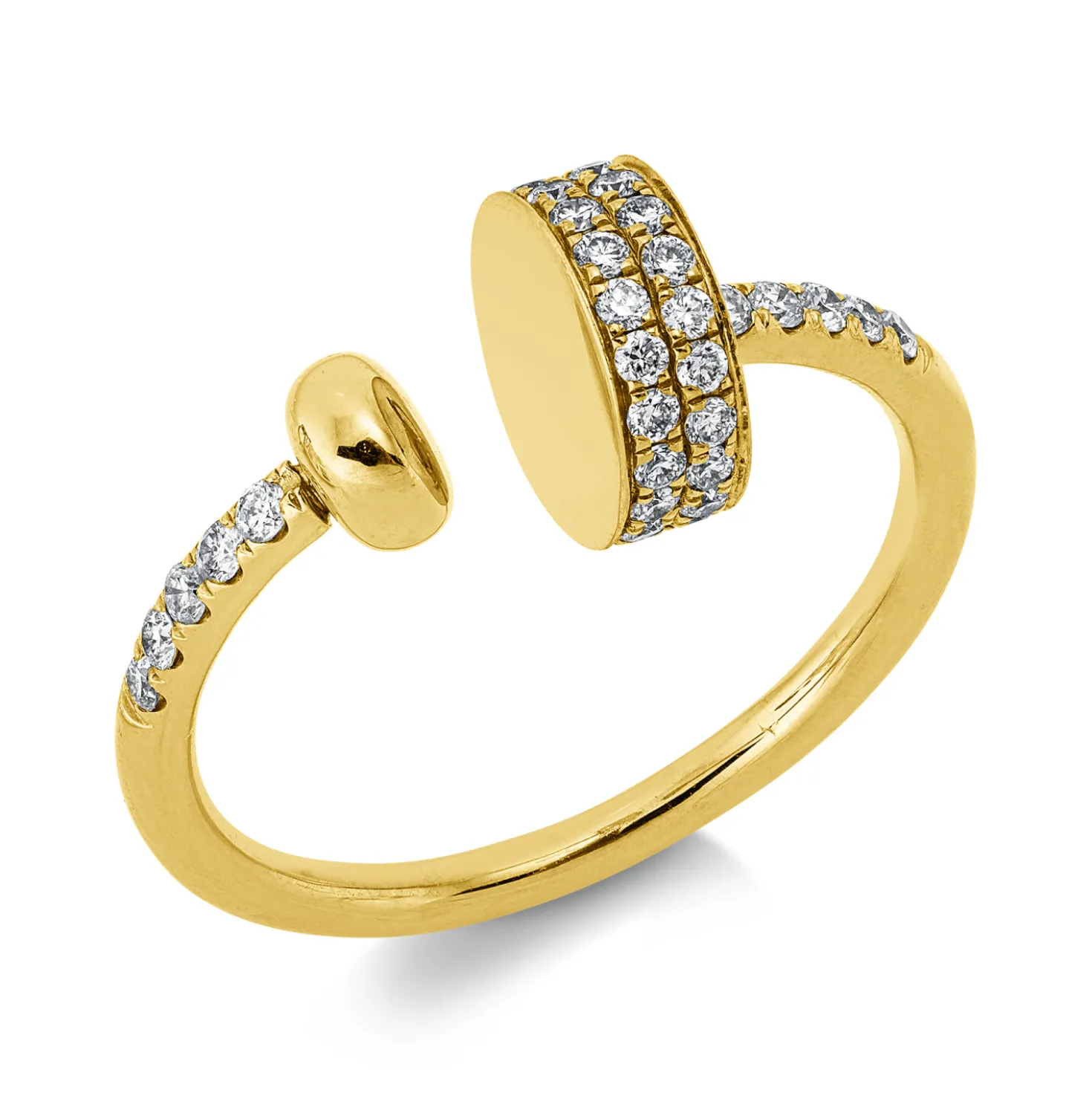 Ring aus 750 Gold Gelbgold 48 Diamanten 0,37ct TW-SI B:8,2mm