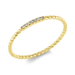 Ring aus 750 Gold Gelbgold 7 Diamanten 0,03ct TW-SI B:1mm