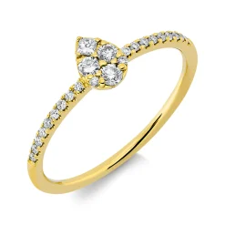 Ring aus 750 Gold Gelbgold 24 Diamanten 0,21ct TW-SI B:6mm