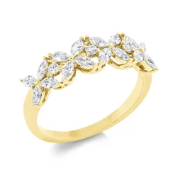 Ring aus 750 Gold Gelbgold 19 Diamanten 0,6ct TW-SI B:5,8mm