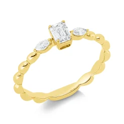 Ring aus 750 Gold Gelbgold 3 Diamanten 0,4ct TW-SI B:4,5mm