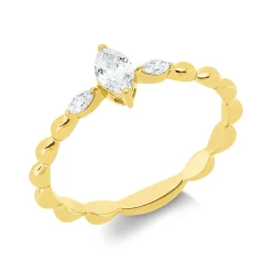 Ring aus 750 Gold Gelbgold 3 Diamanten 0,29ct TW-SI B:6,2mm
