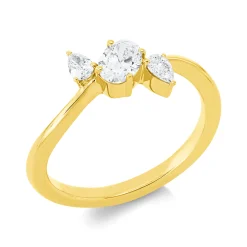 Ring aus 750 Gold Gelbgold 3 Diamanten 0,53ct TW-SI B:8,6mm