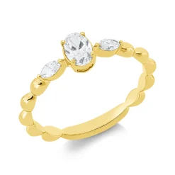 Ring aus 750 Gold Gelbgold 3 Diamanten 0,42ct TW-SI B:5,5mm