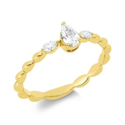 Ring aus 750 Gold Gelbgold 3 Diamanten 0,3ct TW-SI B:5,5mm