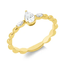 Ring aus 750 Gold Gelbgold 3 Diamanten 0,34ct TW-SI B:5,8mm